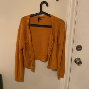 Divided mustard cardigan